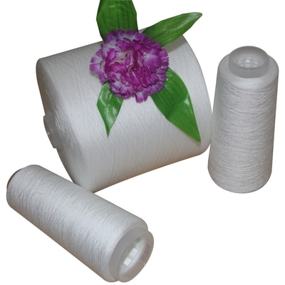 Çiğ Beyaz 40/2 50/2 60/2 100% Ring Spun Polyester Yarn For Dyeing Color Yarn