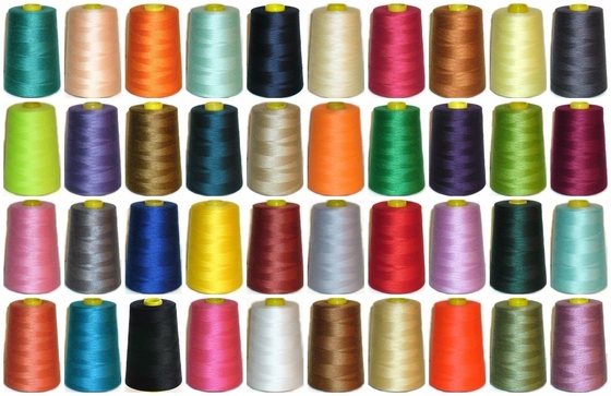 Depoda Toptan Satın Alınmış Katı Renkli Boyalı 100% Farklı Renkli Polyester İpek 40/2 Polyester Dikiş İpi