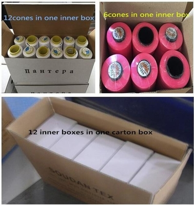 Ham Beyaz Düğümsüz 100 Bükülmüş Polyester Dikiş İpliği 50/2 Yüksek Mukavemetli AAA Notu