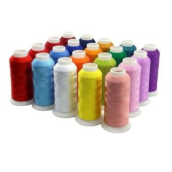 Renkli boyalı dikiş ipliği polyester 402 dikiş ipliği stokta