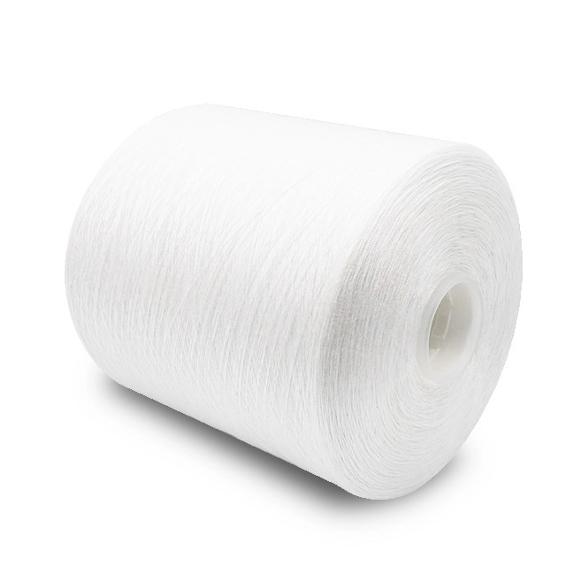 2025 Sıcak Satış Yüksek Kaliteli 60/2 Ham Beyaz %100 Polyester İplik 1.25 kg/konik