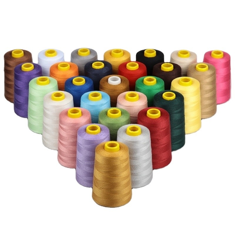 402 Bükülmüş Polyester Dikiş İpliği Kumaş Elbise İçin Çok Renkli Seçenek Polyester İplik